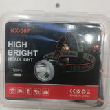 KX-307 High Bright LED Headlight Rechargeable Type-C Head Lamp for Camping, Hiking, Fishing, Outdoor Work, Emergency & Night Activities with Adjustable Head Strap - Detail View 4